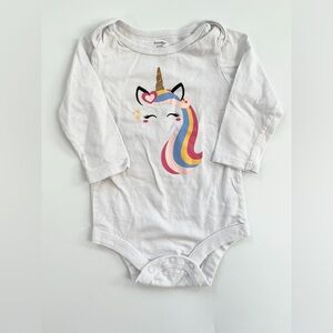 White Unicorn Long Sleeve Bodysuit